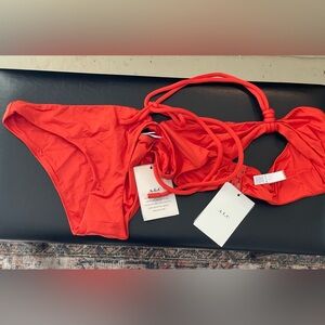 NWT A.L.C. Women's Orange Red Anita Bikini Set